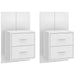 Wall-mounted Bedside Cabinets 2 Pcs High Gloss White Noobbx