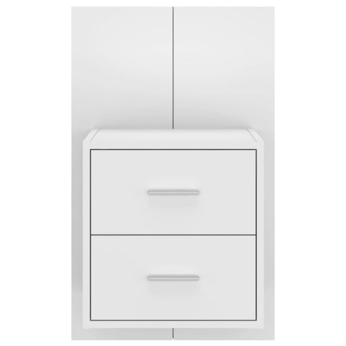 Wall-mounted Bedside Cabinets 2 Pcs High Gloss White Noobbx