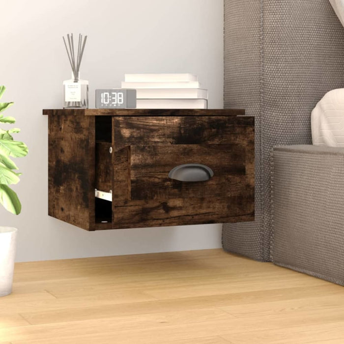 Wall-mounted Bedside Cabinets 2 Pcs Smoked Oak 41.5x36x28cm