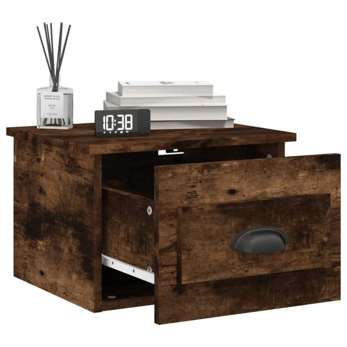 Wall-mounted Bedside Cabinets 2 Pcs Smoked Oak 41.5x36x28cm