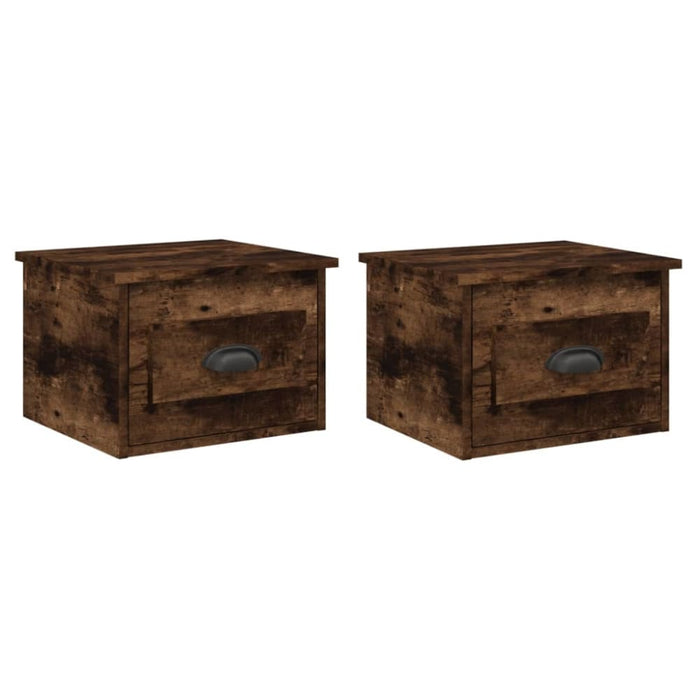 Wall-mounted Bedside Cabinets 2 Pcs Smoked Oak 41.5x36x28cm