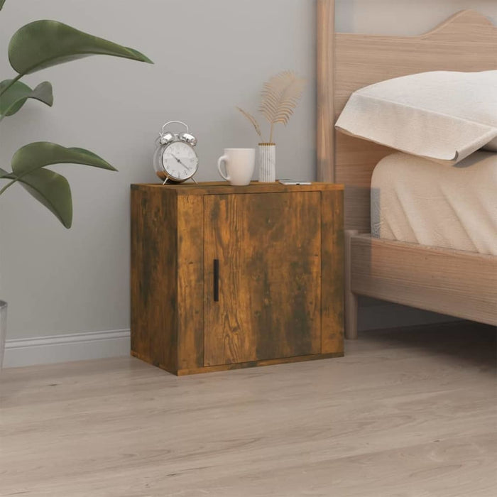 Wall-mounted Bedside Cabinets 2 Pcs Smoked Oak 50x30x47 Cm