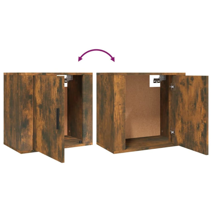 Wall-mounted Bedside Cabinets 2 Pcs Smoked Oak 50x30x47 Cm
