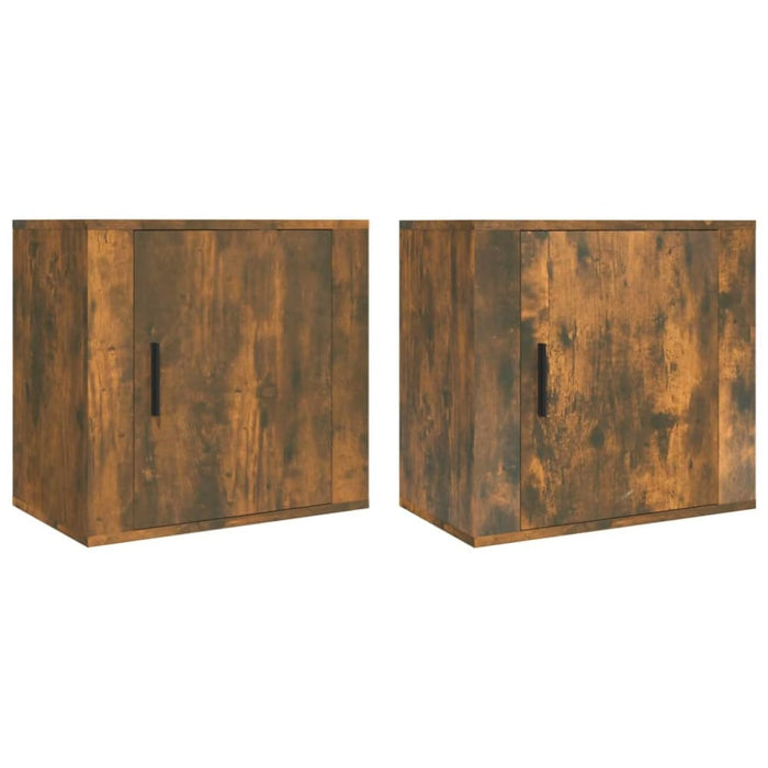 Wall-mounted Bedside Cabinets 2 Pcs Smoked Oak 50x30x47 Cm
