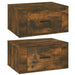 Wall-mounted Bedside Cabinets 2 Pcs Smoked Oak 50x36x25 Cm
