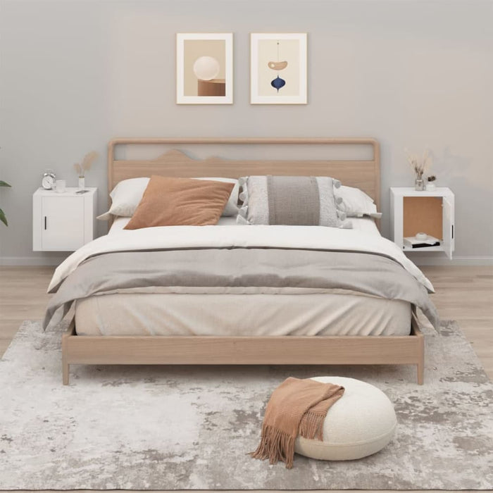 Wall-mounted Bedside Cabinets 2 Pcs White 50x30x47 Cm Nolnlp