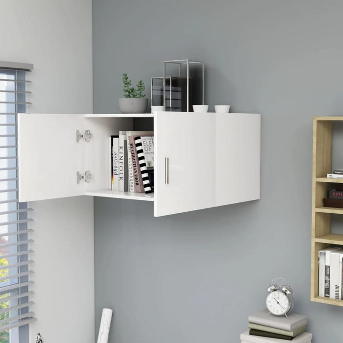 Wall Mounted Cabinet White 80x39x40 Cm Chipboard Nbxikp