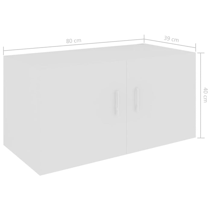 Wall Mounted Cabinet White 80x39x40 Cm Chipboard Nbxikp