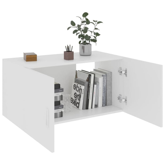 Wall Mounted Cabinet White 80x39x40 Cm Chipboard Nbxikp