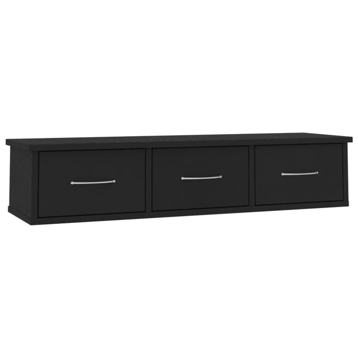 Nz Local Stock-wall-mounted Drawer Shelf Black Chipboard
