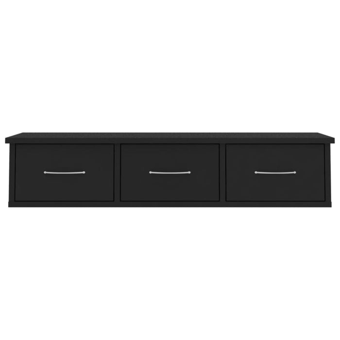 Nz Local Stock-wall-mounted Drawer Shelf Black Chipboard
