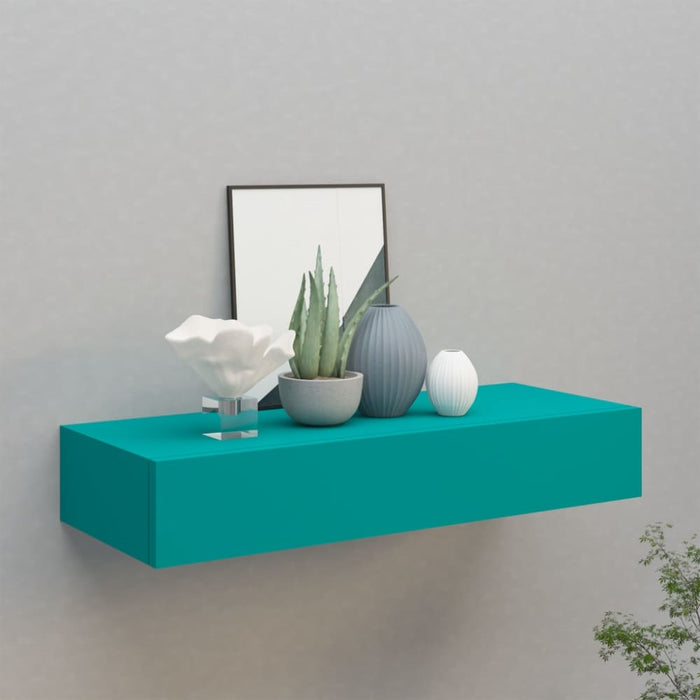 Wall-mounted Drawer Shelf Blue Mdf Ttbxli