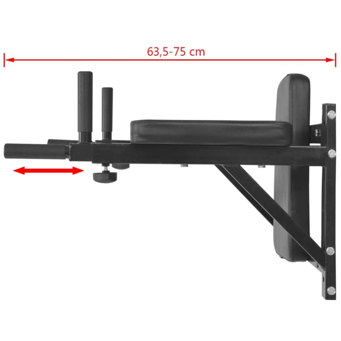 Wall-mounted Fitness Dip Station Black Kotln