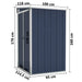 Wall-mounted Garden Shed Anthracite 118x100x178 Cm Steel