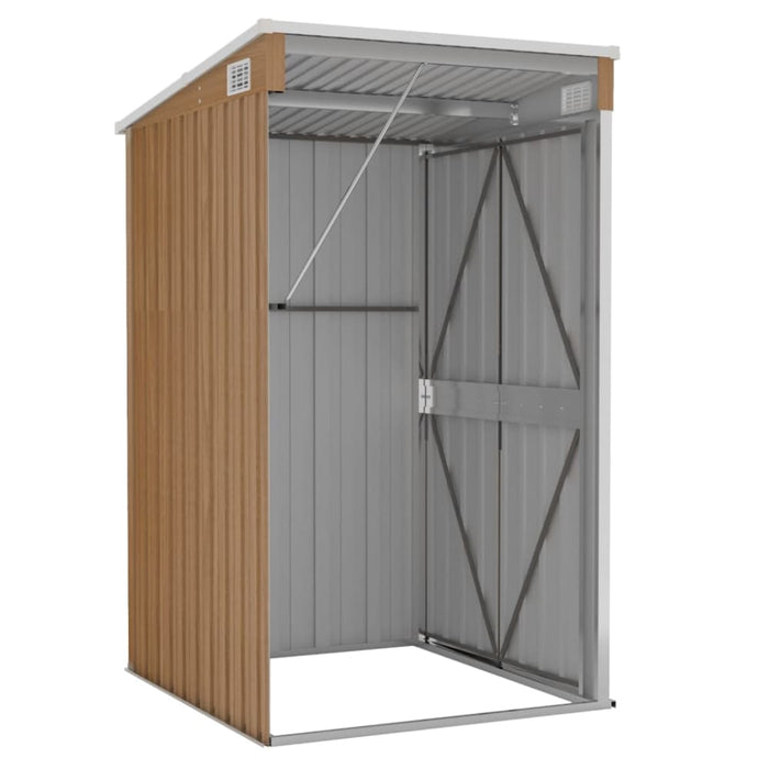 Wall-mounted Garden Shed Brown 118x100x178 Cm Galvanised