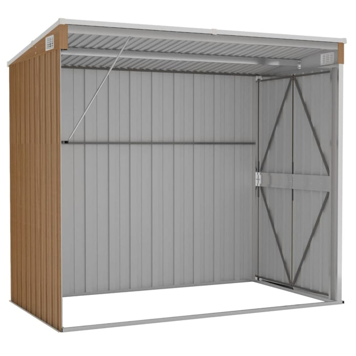 Wall-mounted Garden Shed Brown 118x194x178 Cm Galvanised