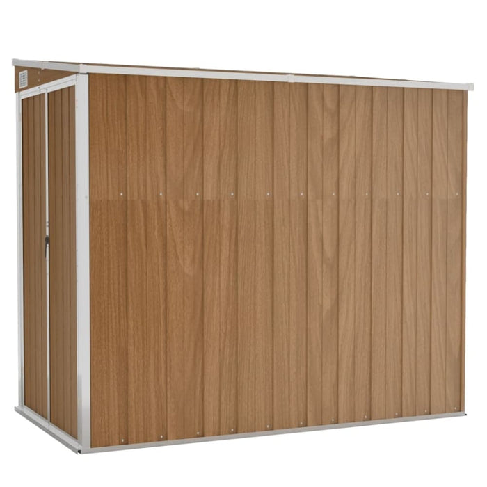 Wall-mounted Garden Shed Brown 118x194x178 Cm Galvanised