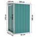 Wall-mounted Garden Shed Green 118x100x178 Cm Galvanised