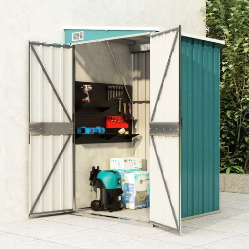 Wall-mounted Garden Shed Green 118x100x178 Cm Galvanised
