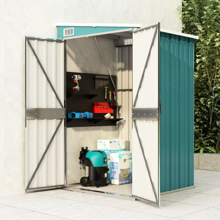 Wall-mounted Garden Shed Green 118x100x178 Cm Galvanised