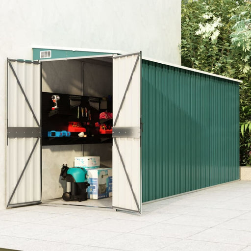 Wall-mounted Garden Shed Green 118x382x178 Cm Galvanised