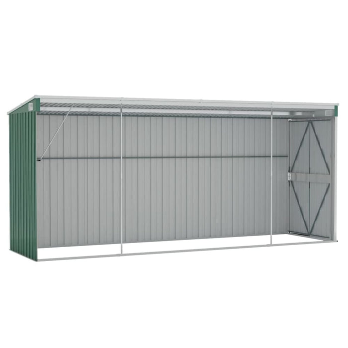 Wall-mounted Garden Shed Green 118x382x178 Cm Galvanised