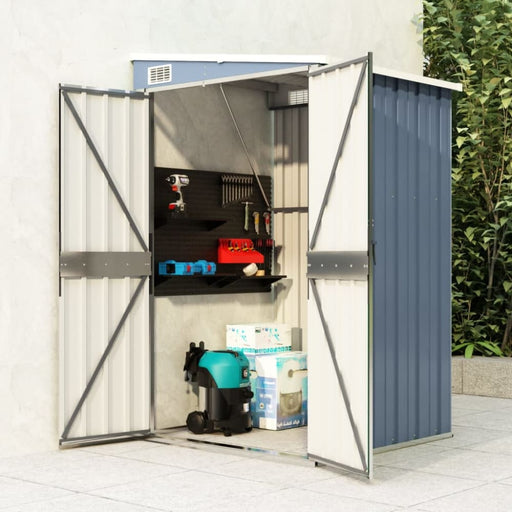 Wall-mounted Garden Shed Grey 118x100x178 Cm Galvanised