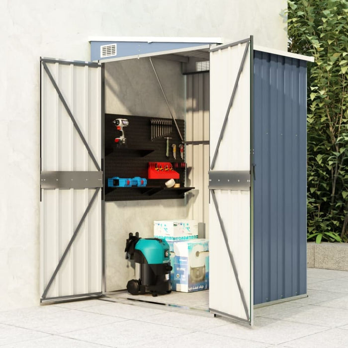 Wall-mounted Garden Shed Grey 118x100x178 Cm Galvanised