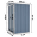 Wall-mounted Garden Shed Grey 118x100x178 Cm Galvanised