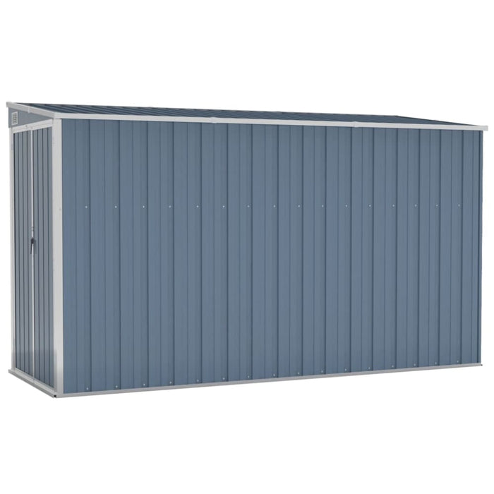 Wall-mounted Garden Shed Grey 118x288x178 Cm Galvanised