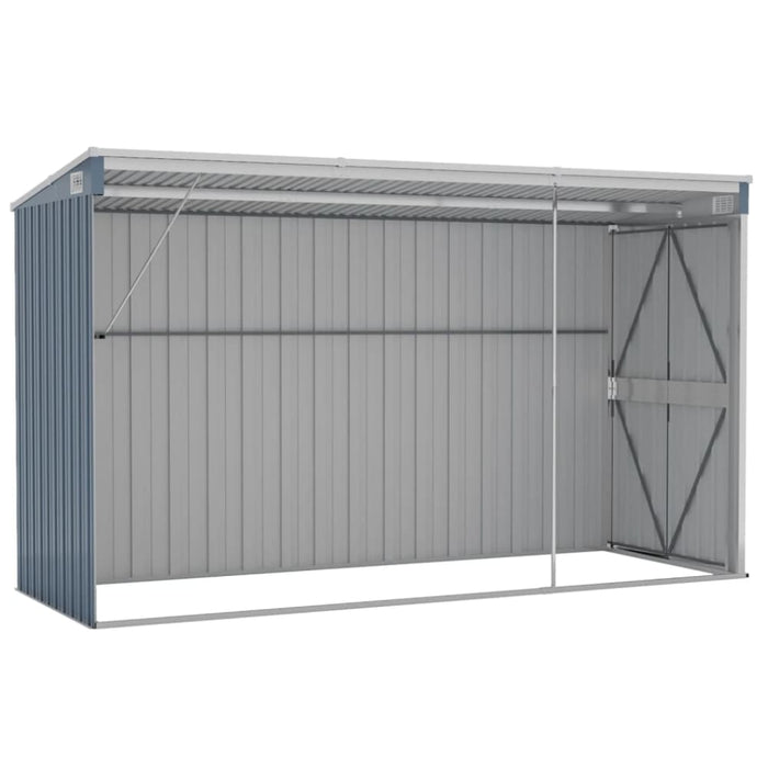 Wall-mounted Garden Shed Grey 118x288x178 Cm Galvanised