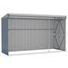 Wall-mounted Garden Shed Grey 118x288x178 Cm Galvanised