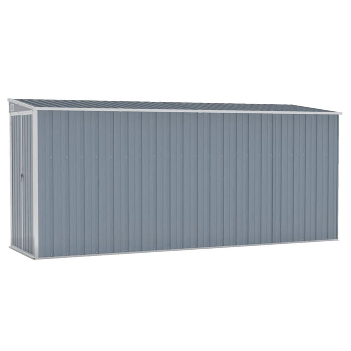 Wall-mounted Garden Shed Grey 118x382x178 Cm Galvanised