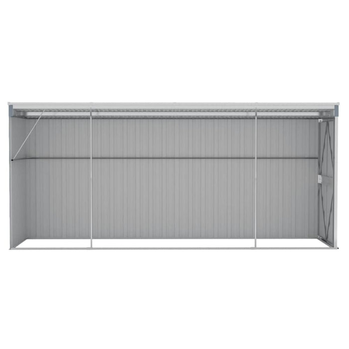 Wall-mounted Garden Shed Grey 118x382x178 Cm Galvanised