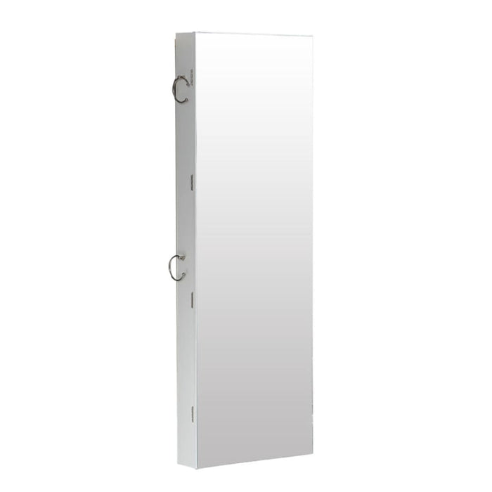 Wall Mounted or Hang Over Mirror Jewellery Cabinet with Led