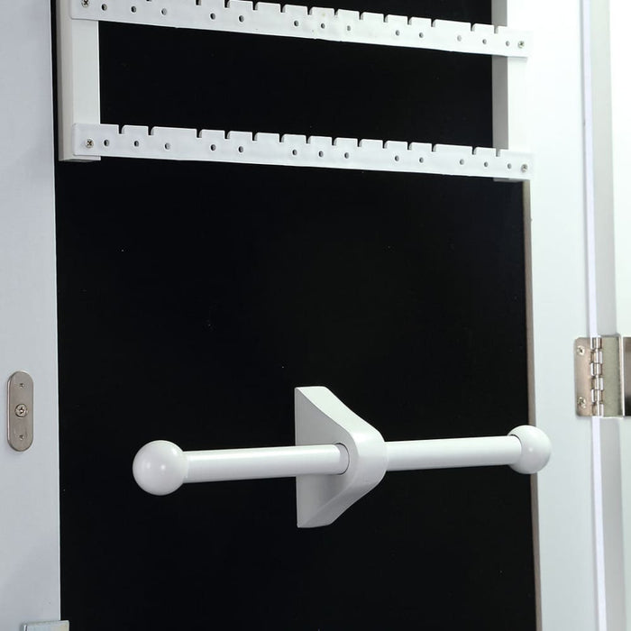 Wall Mounted or Hang Over Mirror Jewellery Cabinet with Led