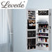 Wall Mounted or Hang Over Mirror Jewellery Cabinet with Led