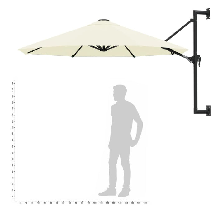 Wall-mounted Parasol With Metal Pole 300 Cm Sand Aanlt