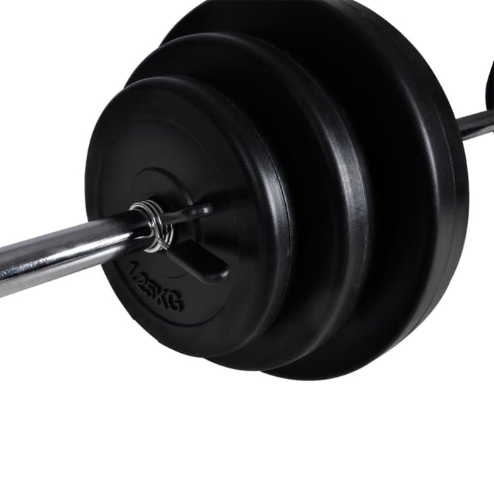 Wall - mounted Power Tower With Barbell And Dumbbell Set