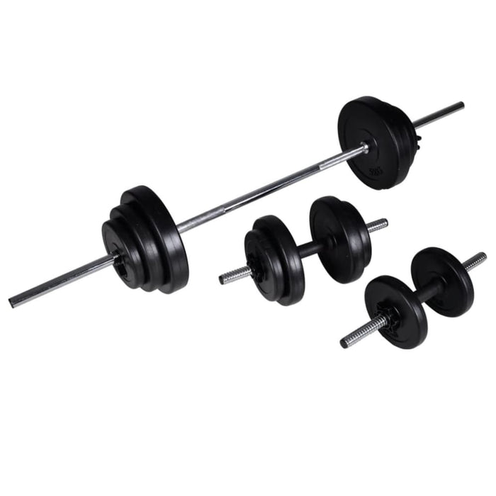 Wall - mounted Power Tower With Barbell And Dumbbell Set