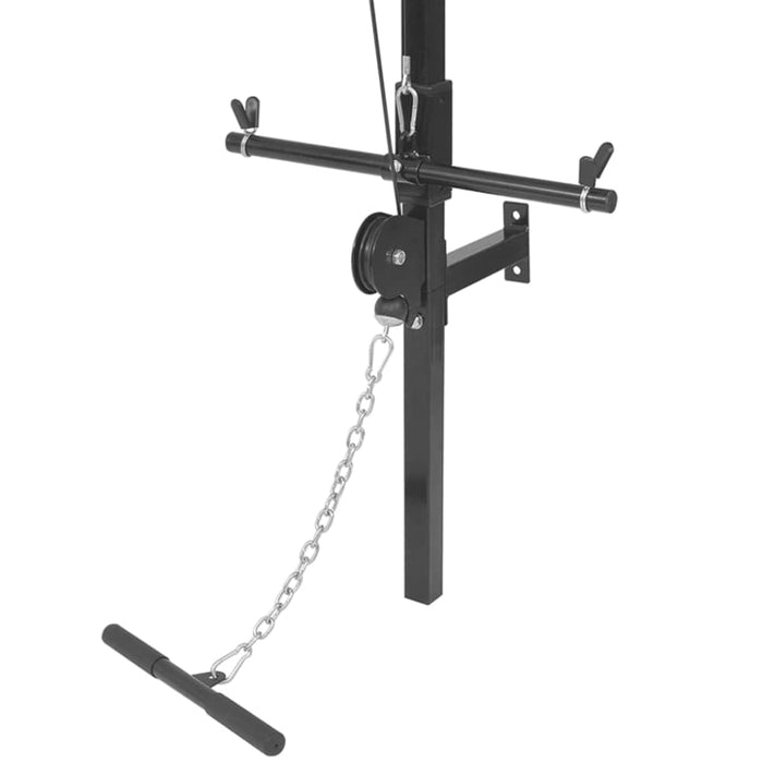 Wall - mounted Power Tower With Barbell And Dumbbell Set
