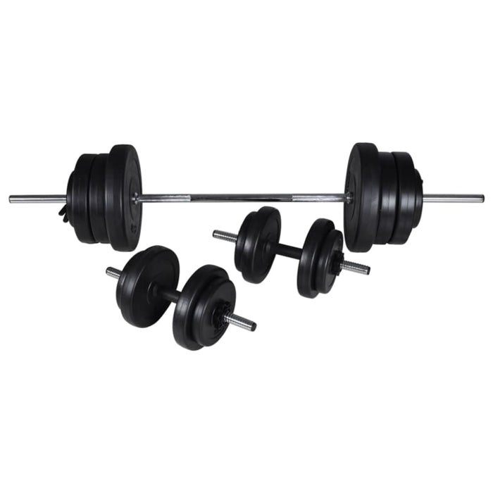 Wall - mounted Power Tower With Barbell And Dumbbell Set