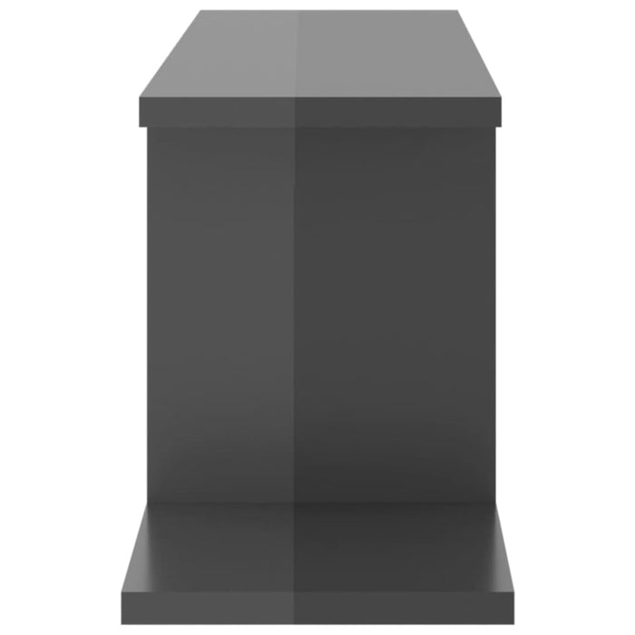 Wall-mounted Tv Shelf Glossy Look Grey 125x18x23 Cm