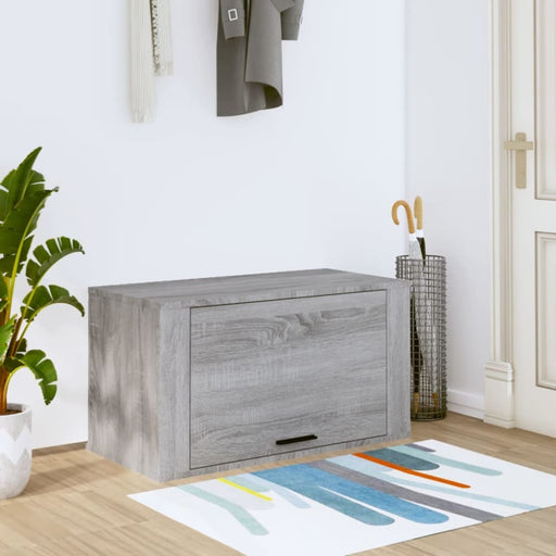 Wall-mounted Shoe Cabinet Grey Sonoma 70x35x38 Cm Solid