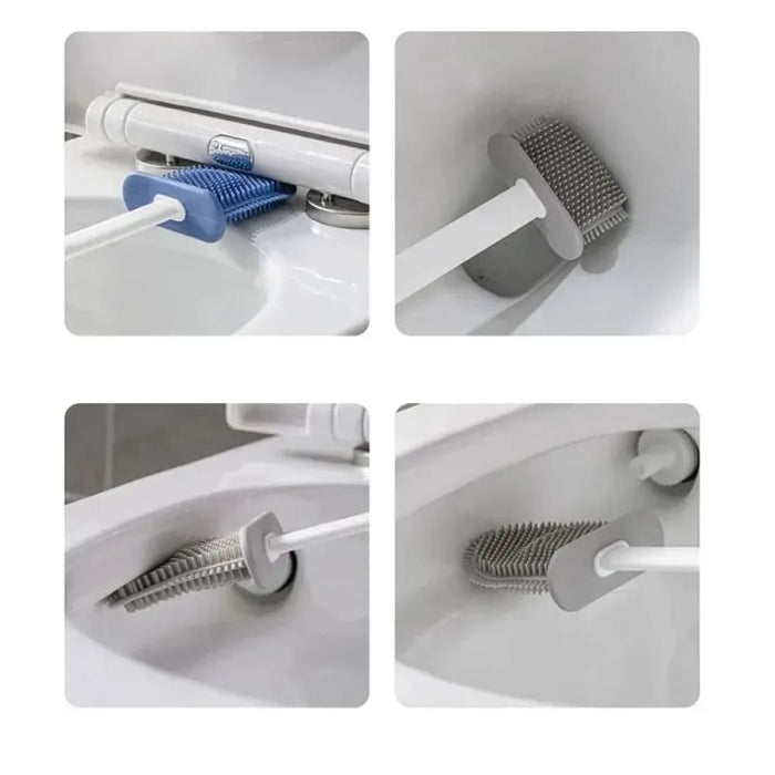 Wall Mounted Silicone Toilet Brush Set For Daily Cleaning