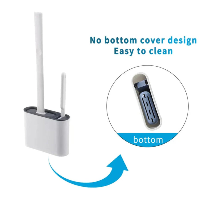 Wall Mounted Silicone Toilet Brush Set For Daily Cleaning