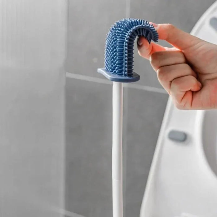 Wall Mounted Silicone Toilet Brush Set For Daily Cleaning
