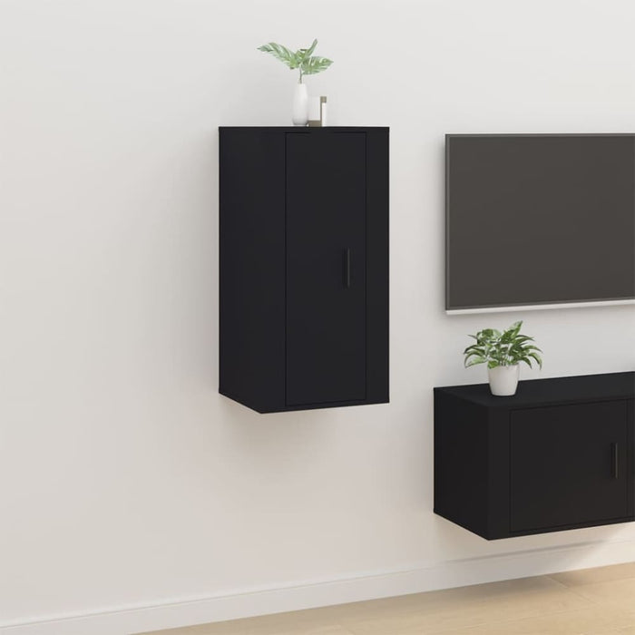 Wall Mounted Tv Cabinet Black 40x34.5x80 Cm Nollit