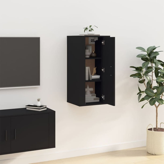 Wall Mounted Tv Cabinet Black 40x34.5x80 Cm Nollit