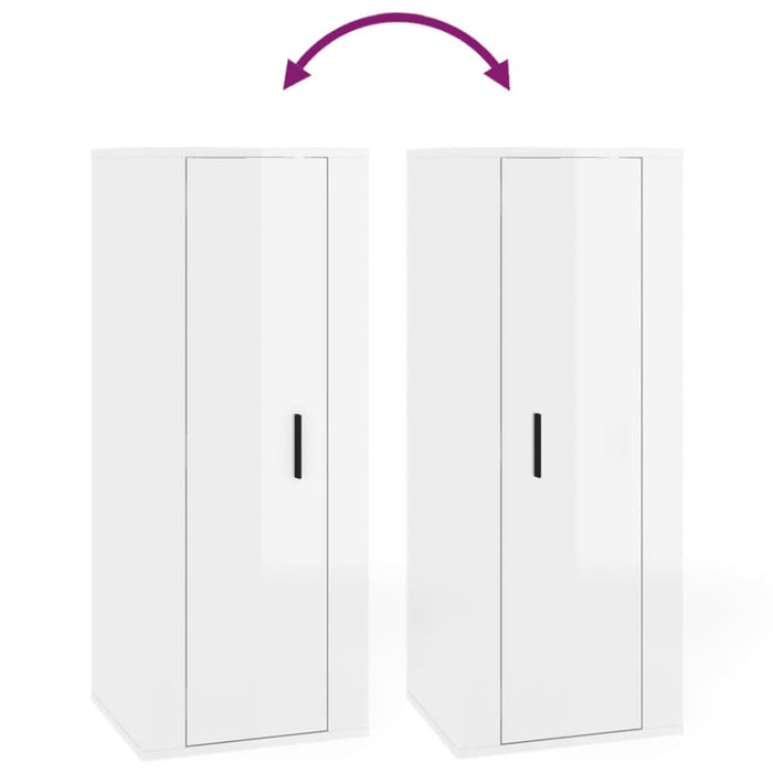 Wall Mounted Tv Cabinet Glossy Look White 40x34.5x100 Cm